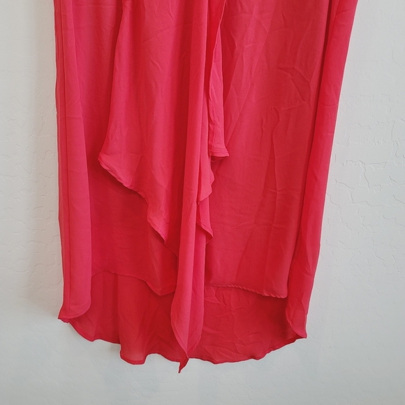 Kate & Mallory Semi Sheer Overlay Red Sleeveless Dress Women's Size Small - Picture 8 of 10